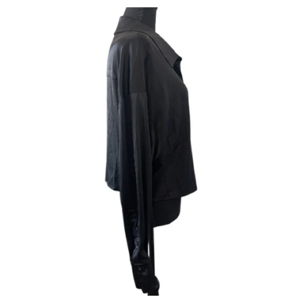 Walter Baker Satin Cropped Button-Down Blouse | Size XL l Poshmark - Picture 10 of 10